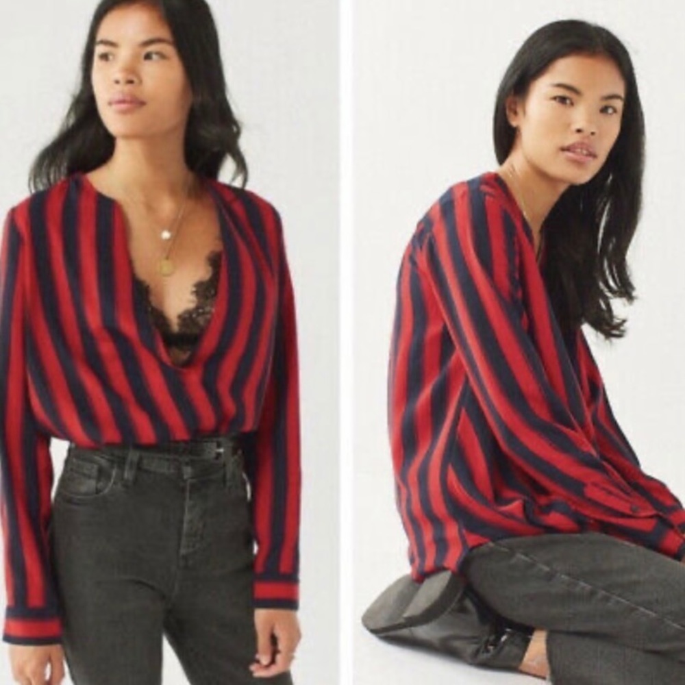 urban outfitters striped blouse